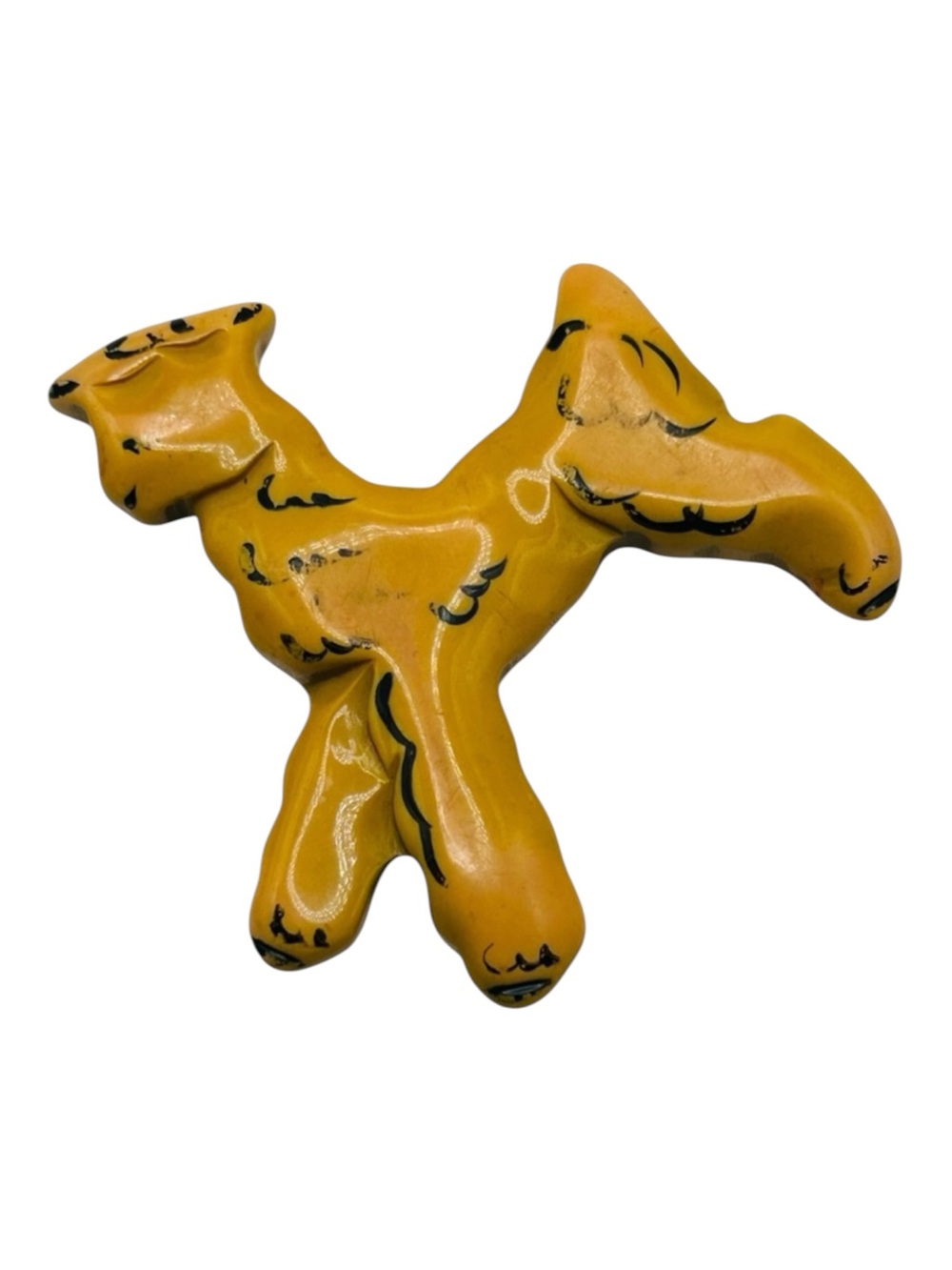 Vintage Carved Bakelite Lamb Large Figural Brooch